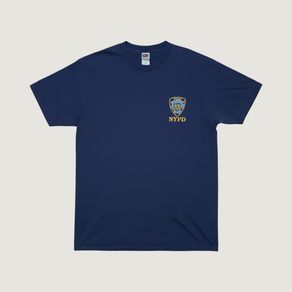 Vintage NYPD Police Department Navy Embroidered Graphic T-Shirt XXL Heavy Cotton